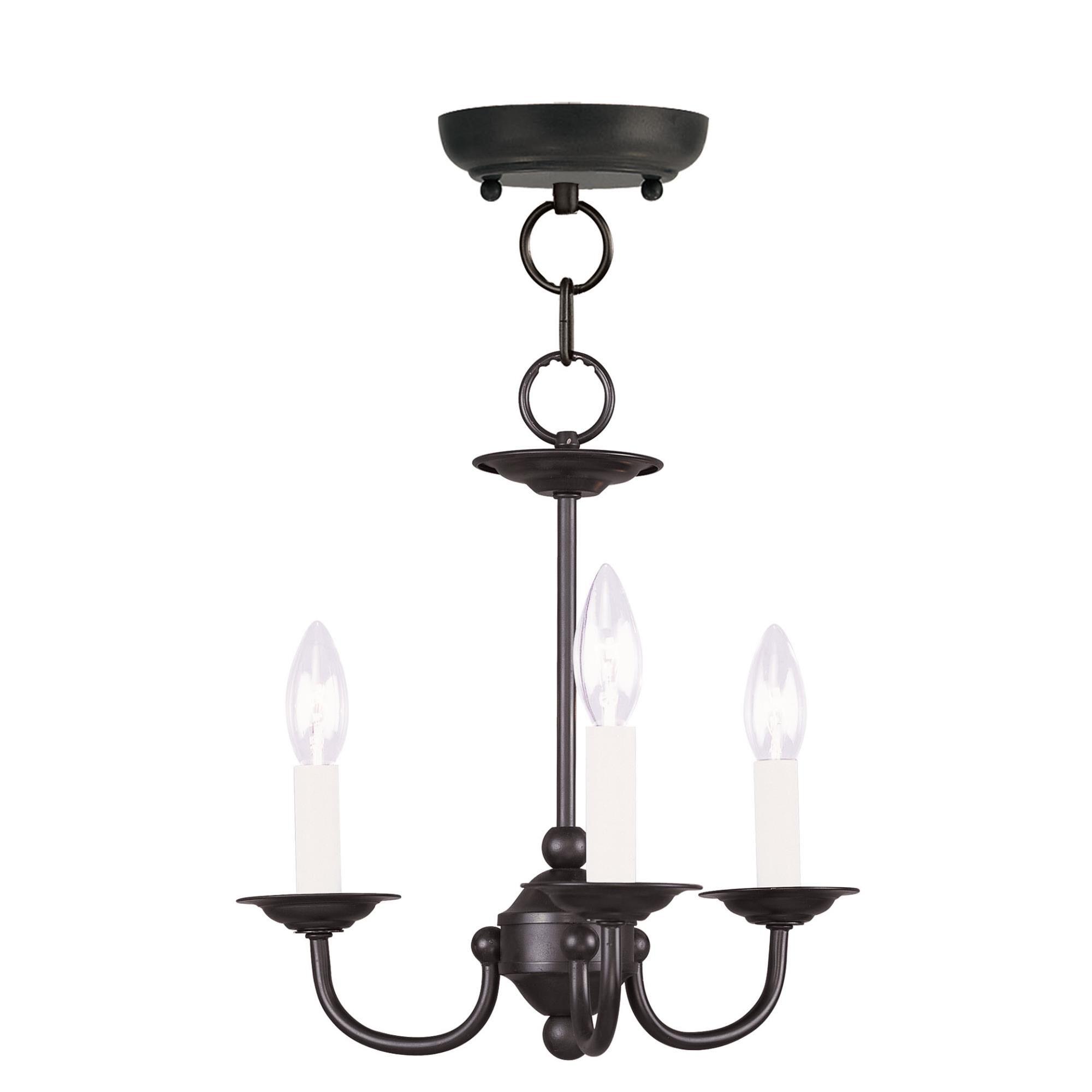 Home Basics 14 Inch 3 Light Mini Chandelier by Livex Lighting